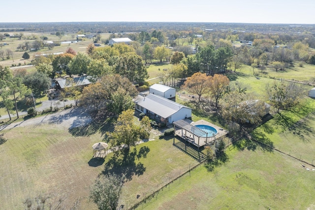 bird's eye view with a rural view