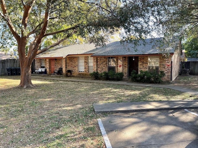 view of single story home