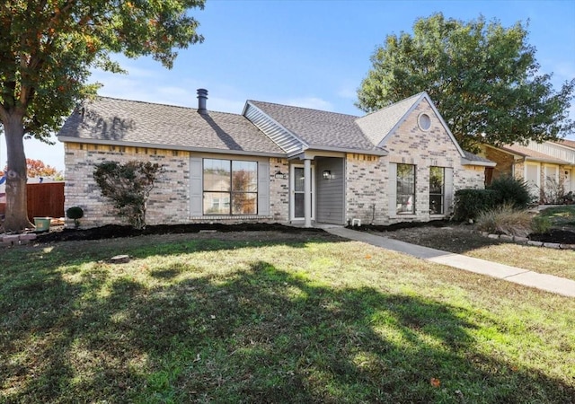 ranch-style house featuring a front yard