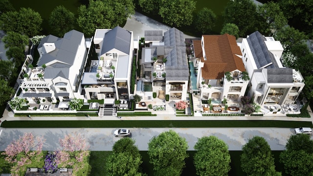 drone / aerial view featuring a residential view