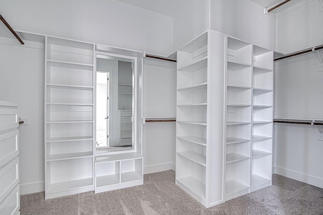 spacious closet with carpet flooring