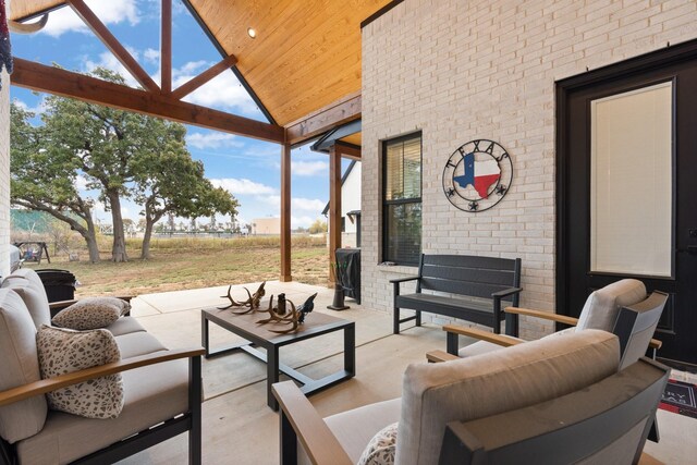 view of patio / terrace featuring an outdoor living space