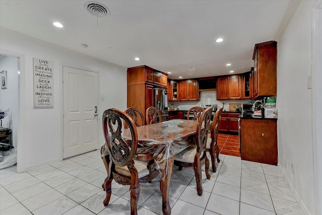 view of tiled dining room