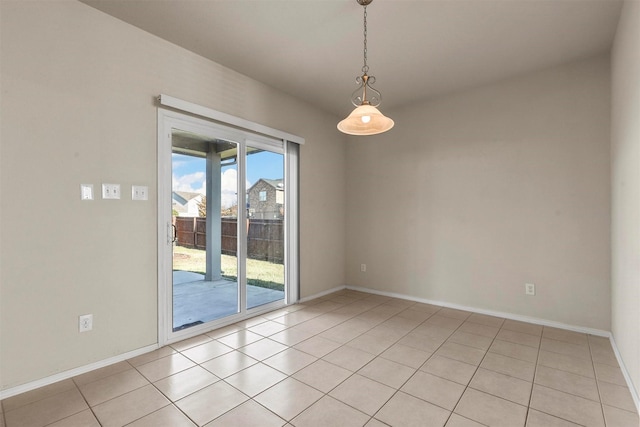 view of tiled spare room