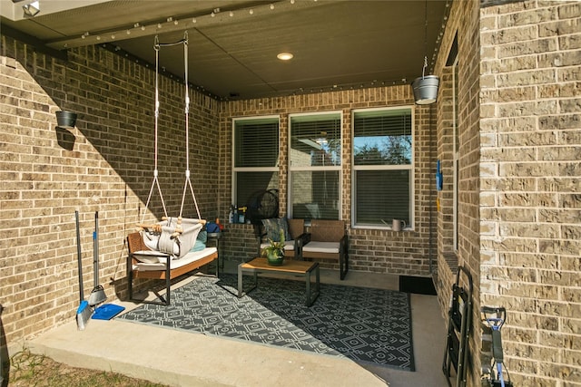 view of patio with an outdoor hangout area