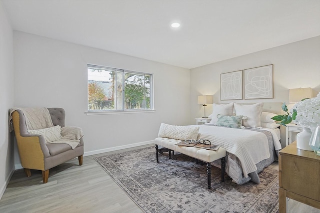 bedroom featuring light hardwood / wood-style flooring