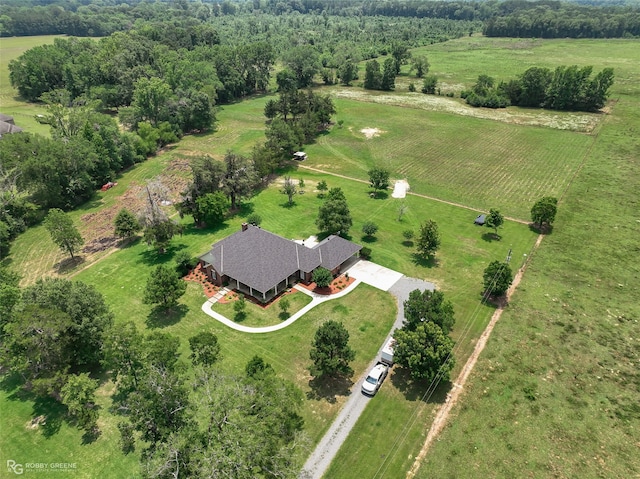 aerial view featuring a rural view