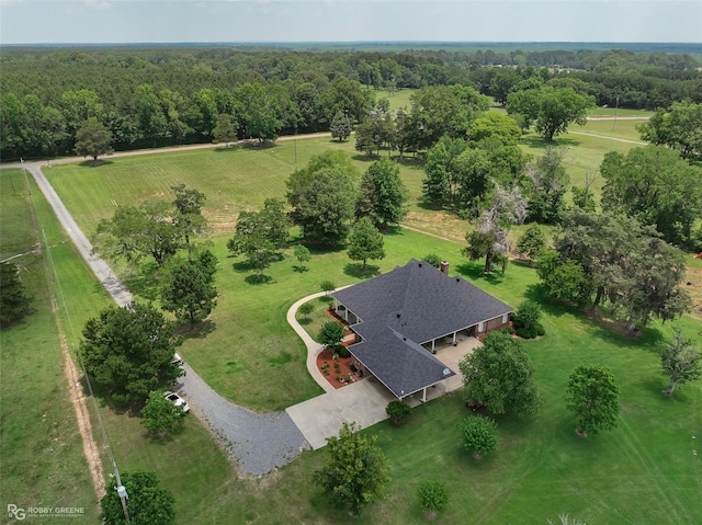 aerial view featuring a rural view