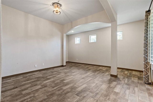 interior space with hardwood / wood-style floors