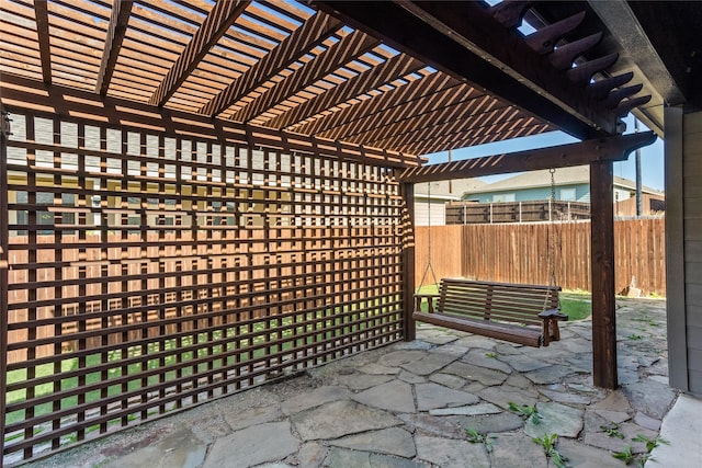 view of patio with a pergola