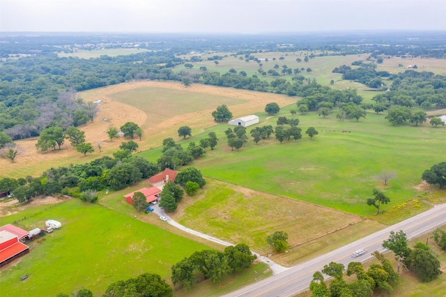 aerial view featuring a rural view