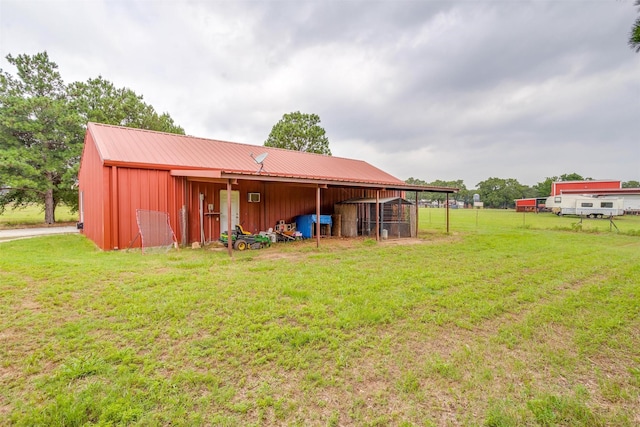 exterior space with an outbuilding