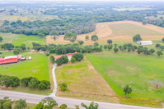 aerial view featuring a rural view