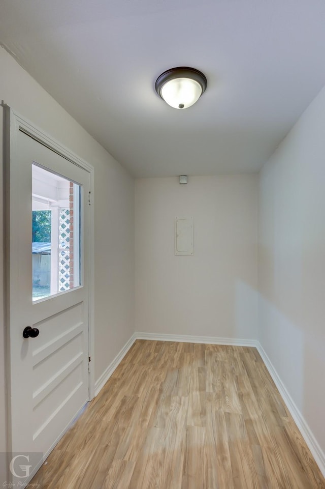 empty room featuring light wood-type flooring