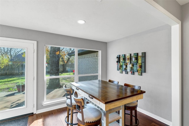 dining room featuring dark wood-type flooring