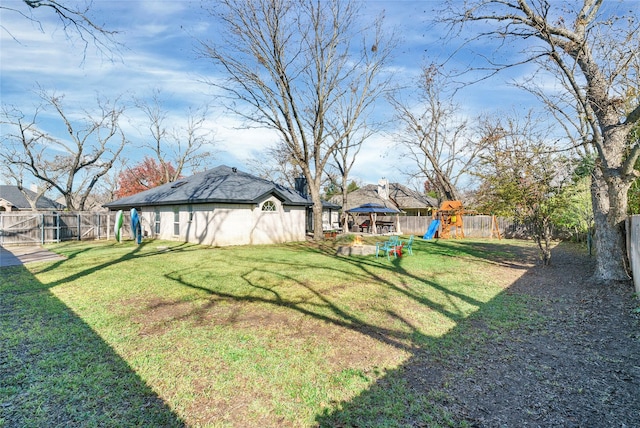 view of yard featuring a playground