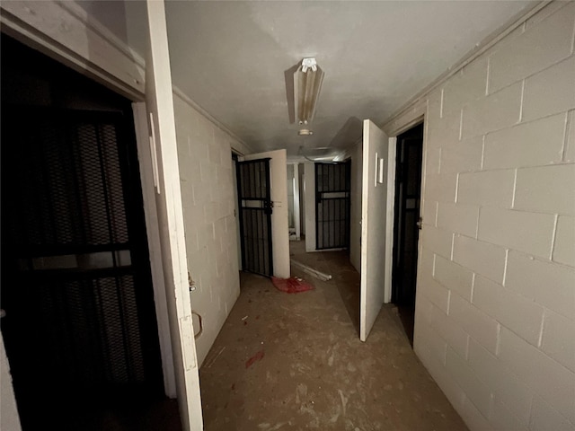 hallway featuring concrete floors