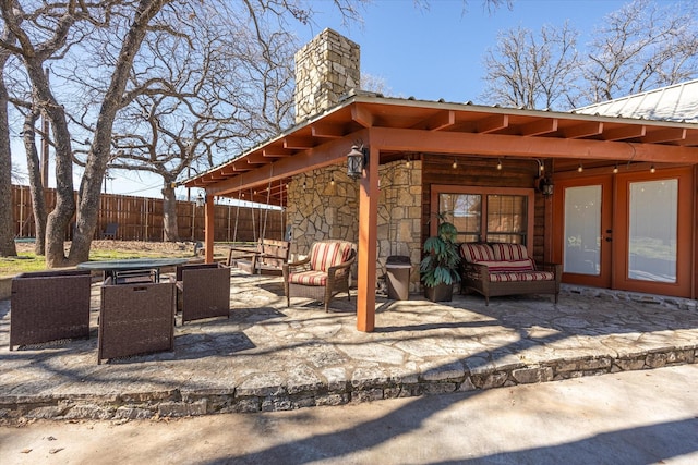 view of patio with an outdoor hangout area