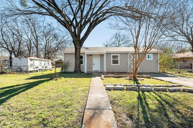 view of front of home with a front yard