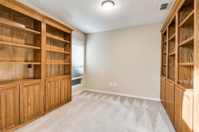 carpeted spare room with a textured ceiling