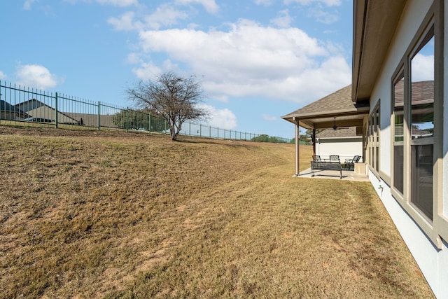 view of yard with a patio area