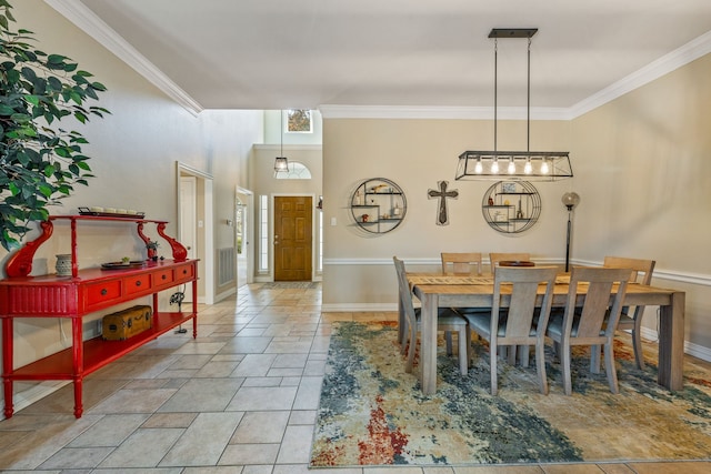 dining room featuring ornamental molding