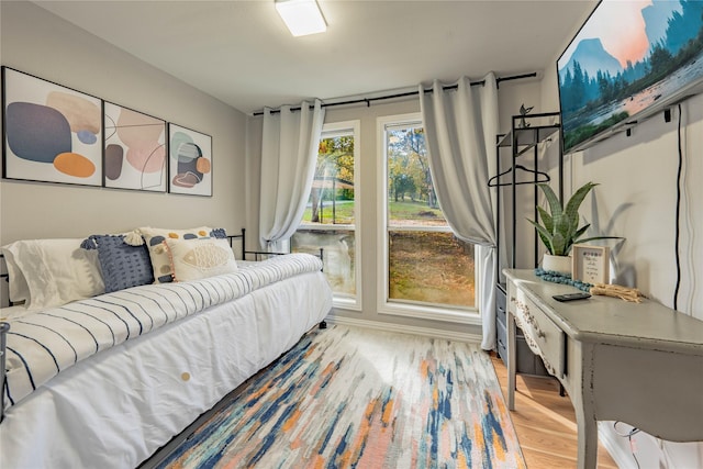 bedroom featuring light hardwood / wood-style flooring