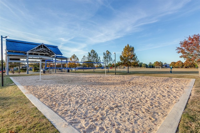 view of play area featuring volleyball court