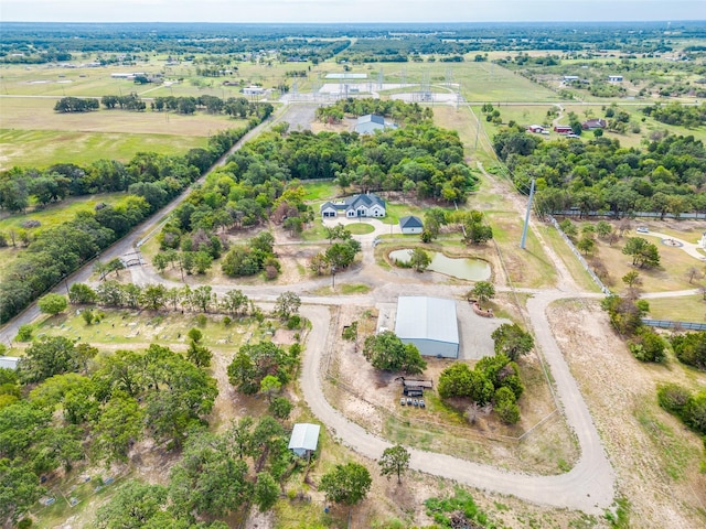 drone / aerial view with a rural view