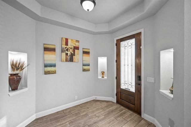 entrance foyer featuring light hardwood / wood-style floors