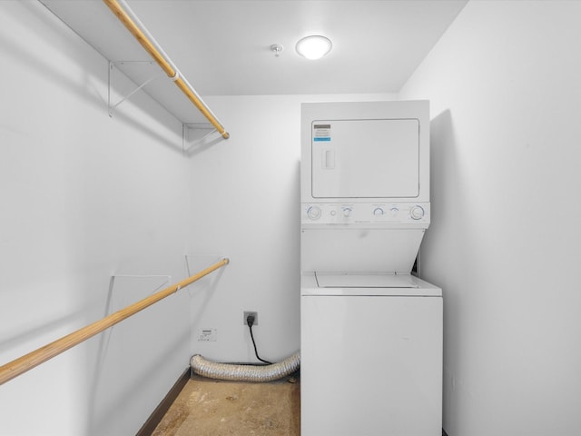 329 E Colorado Blvd Unit 202, Dallas, TX 75203 - washroom with stacked washer / dryer and laundry area