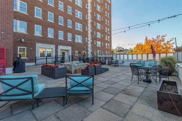 view of patio with an outdoor hangout area