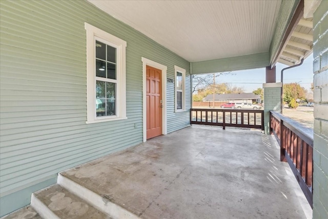 view of patio featuring covered porch