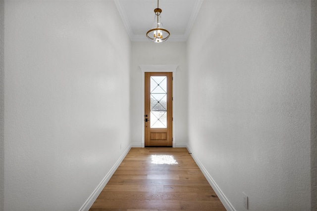 305 Glade Valley Rd, Azle, TX 76020 - entryway with crown molding and light wood-style flooring
