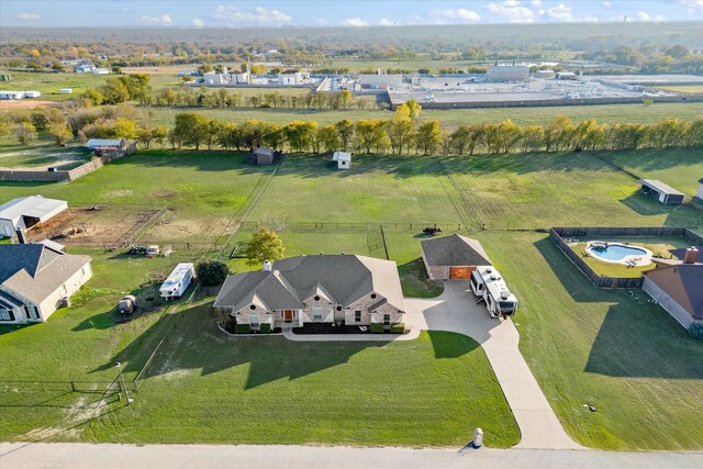 drone / aerial view featuring a rural view