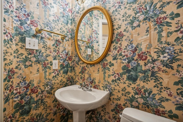 bathroom with toilet and sink