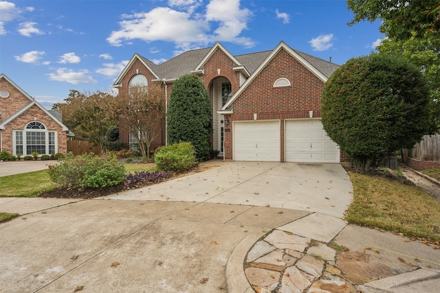 front of property with a garage