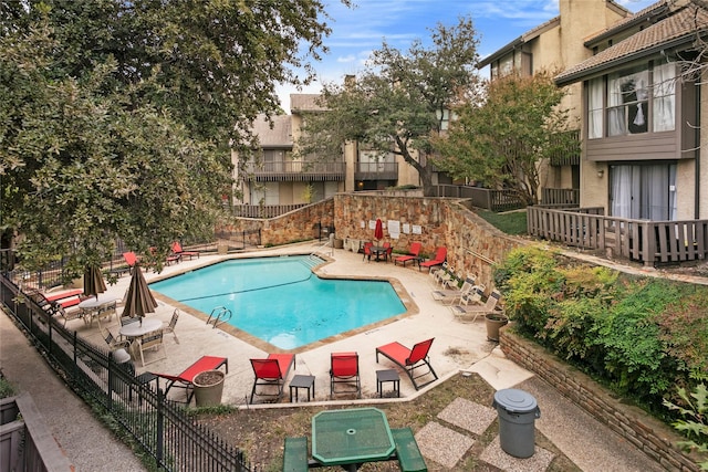 view of pool with a patio area