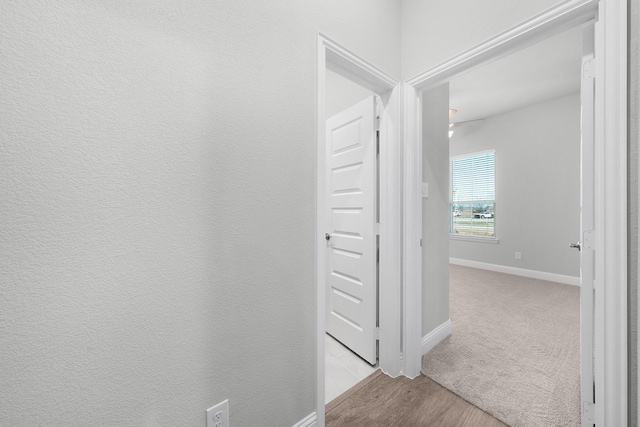 hallway featuring light hardwood / wood-style flooring