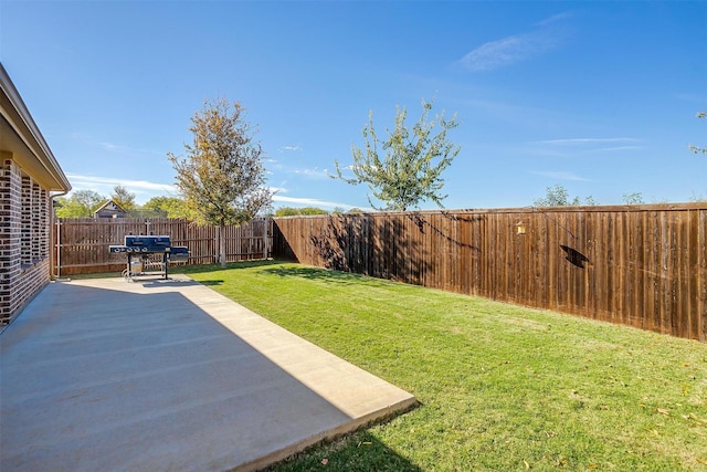 view of yard with a patio area