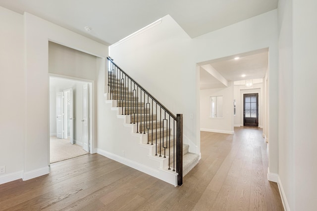 entryway featuring hardwood / wood-style flooring