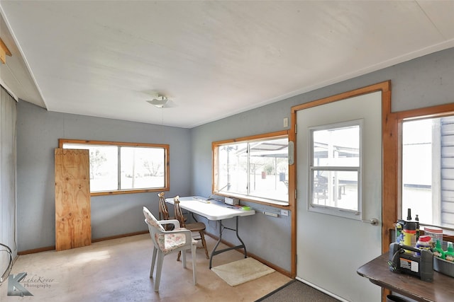 dining space featuring a healthy amount of sunlight