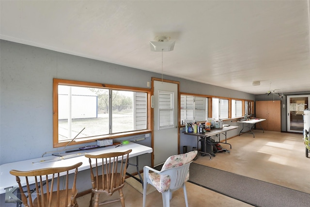 dining space with plenty of natural light