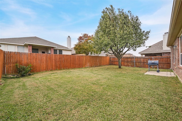 view of yard with a patio area