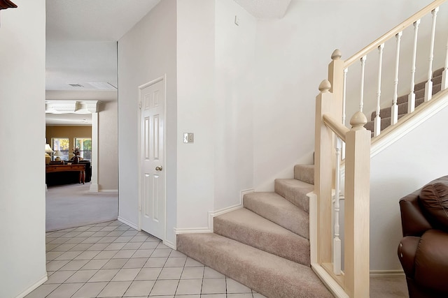 stairway with carpet