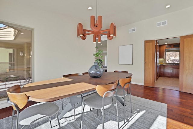 dining area with light wood-type flooring