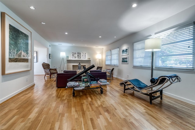 5919 Bordeaux Ave, Dallas, TX 75209 - living area with recessed lighting, light wood-style floors, and baseboards