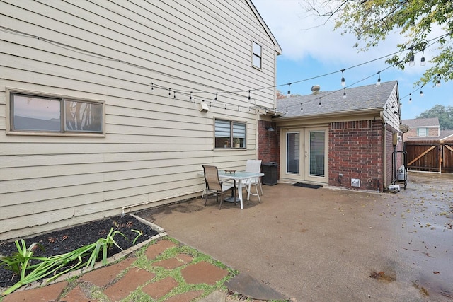 view of patio / terrace featuring french doors