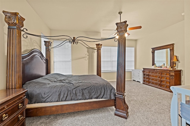 bedroom featuring carpet and ceiling fan