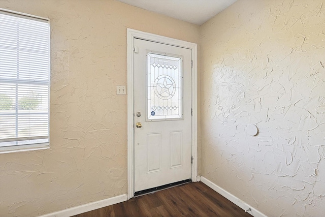 doorway to outside featuring dark hardwood / wood-style flooring